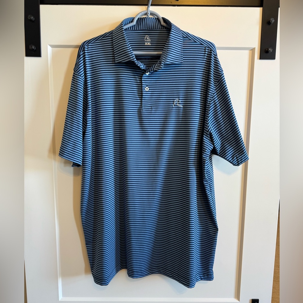 Rhoback Striped Polo - XXL - Blue/Navy